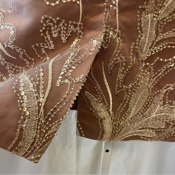 NWT Azazie "Zinnia" Bridesmaid Party Formal Embroidered Sequence Midi Dress Sz 6 - Picture 11 of 11